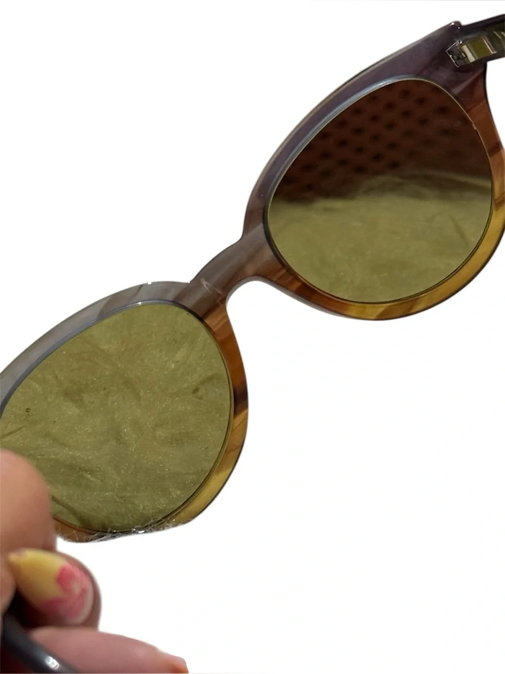 Kirkland Brown Gradient Round Sunglasses Gray Brown Fade 51/20 Made in Italy
